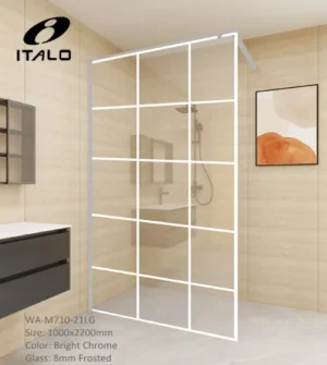 قاطع زجاج WA-M710-21LG مقسم باطارات المونيوم كروم 220*1م سماكة 8 مل