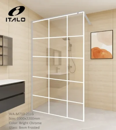 قاطع زجاج WA-M710-21LG مقسم باطارات المونيوم كروم 220*1م سماكة 8 مل