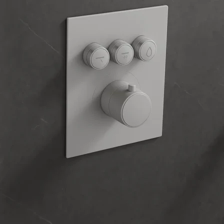 خلاط مغسلة مخفي سمارت مربع راس متحرك رمادي ايطالو 28099GH