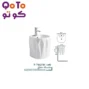 مغسلة نصف بريميل ابيض مزخرفة موديل QOTO P-7061W