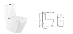 كرسي افرنجي مضلع ابيض موديل 2389