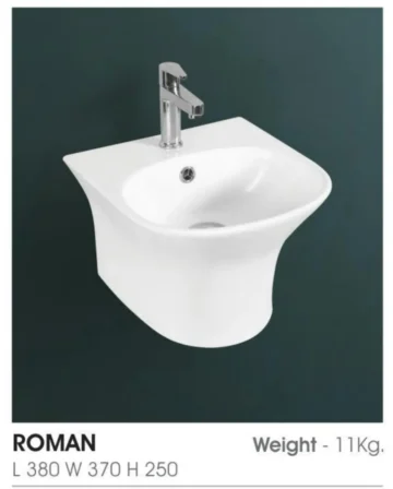 مغسلة معلق مدور صغير موديل ROMAN مقاس 38*37 سم