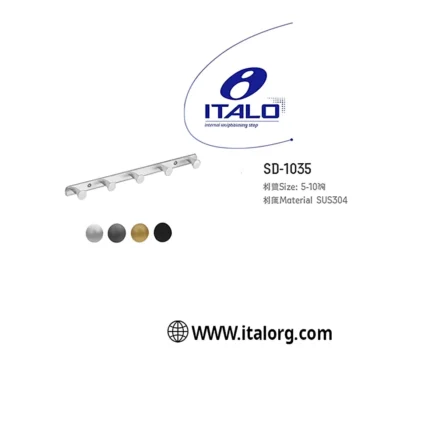 علاقة ملابس 5 هوك كروم مطفي موديل ايطالو 5-1035