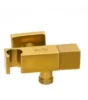 محبس زواية نحاس مع حامل مربع ذهبي مطفي  H057