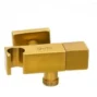 محبس زواية نحاس مع حامل مربع ذهبي مطفي  H057