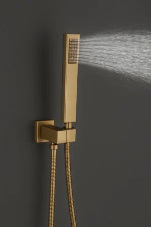 1858 سماعة دش رفيع مربع ذهبي مطفي HS-88Lsg