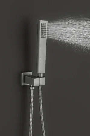 1861 سماعة دش رفيع مربع كروم مطفي HS-88mat   من النحاس