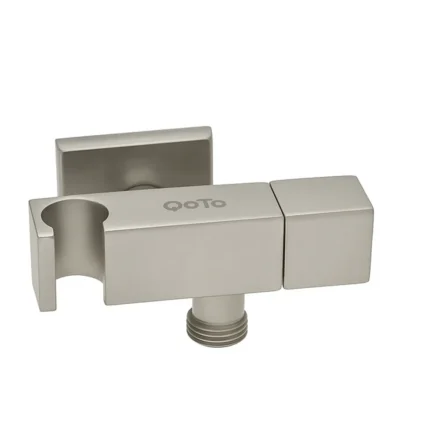 محبس زواية نحاس مع حامل مربع كروم مطفي H057