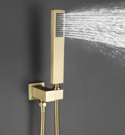 1857 سماعة دش رفيع مربع ذهبي HS-88g من النحاس