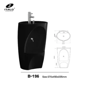 4547 مغسلة وضوء اسود مدور خزف مع خلاط موديلC206-B